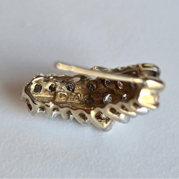 Staccato Gold and Silver Crystal Earrings - Picture 6 of 7